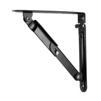 Unique Bargains Folding Bracket 8 inch for Table Desk Wall Mounted Support Collapsible Long Release Arm Carbon Steel Black 1pcs