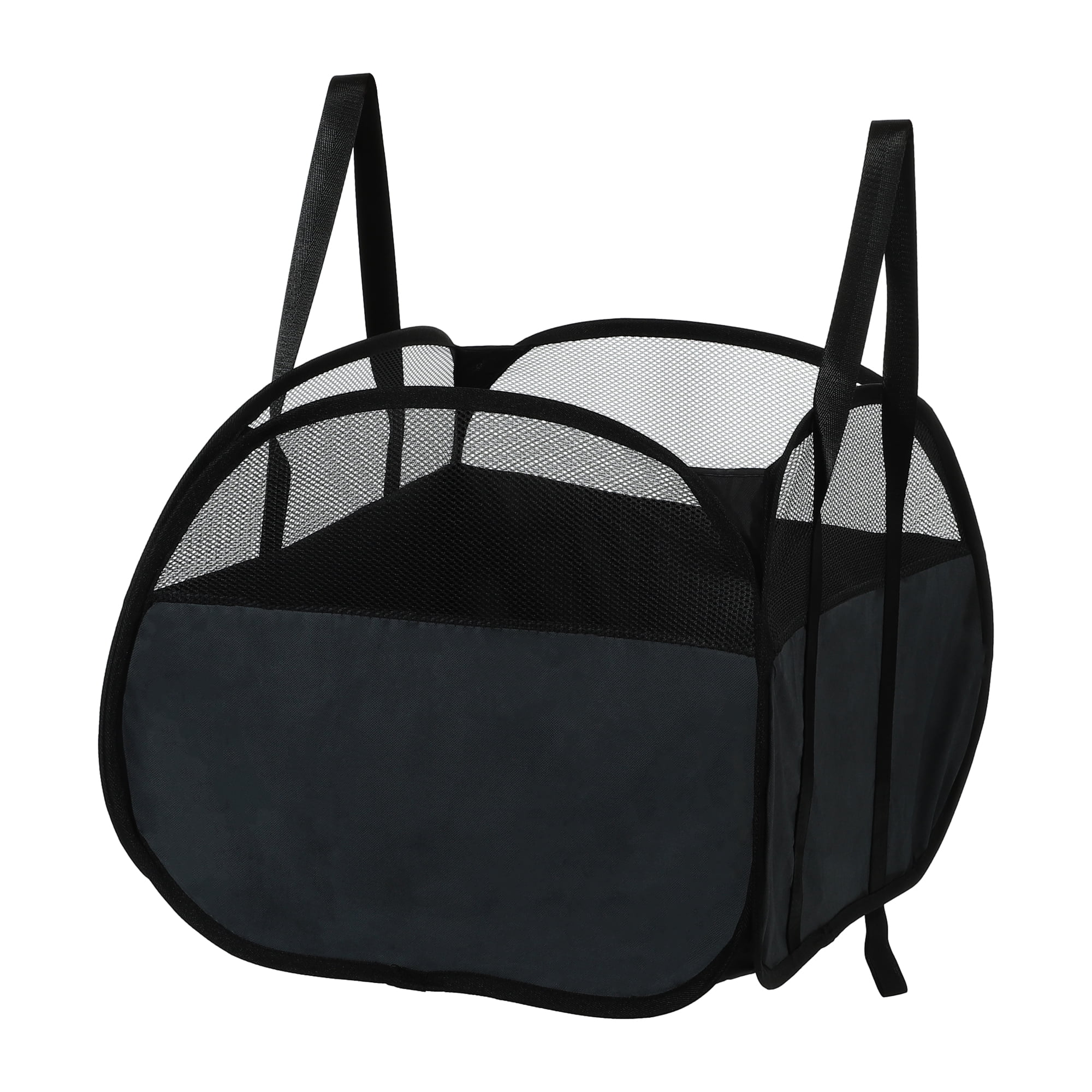 Unique Bargains Folding Breathable Hamper Basket for Bathroom 1 Pc Black