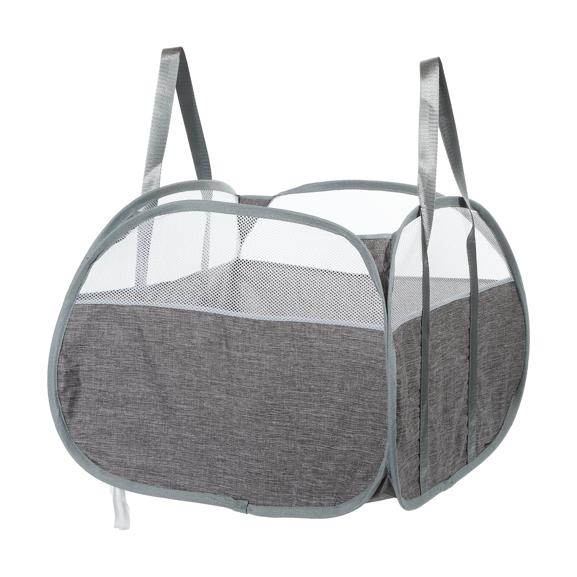 Unique Bargains Folding Breathable Hamper Basket for Bathroom 1 Pc Gray