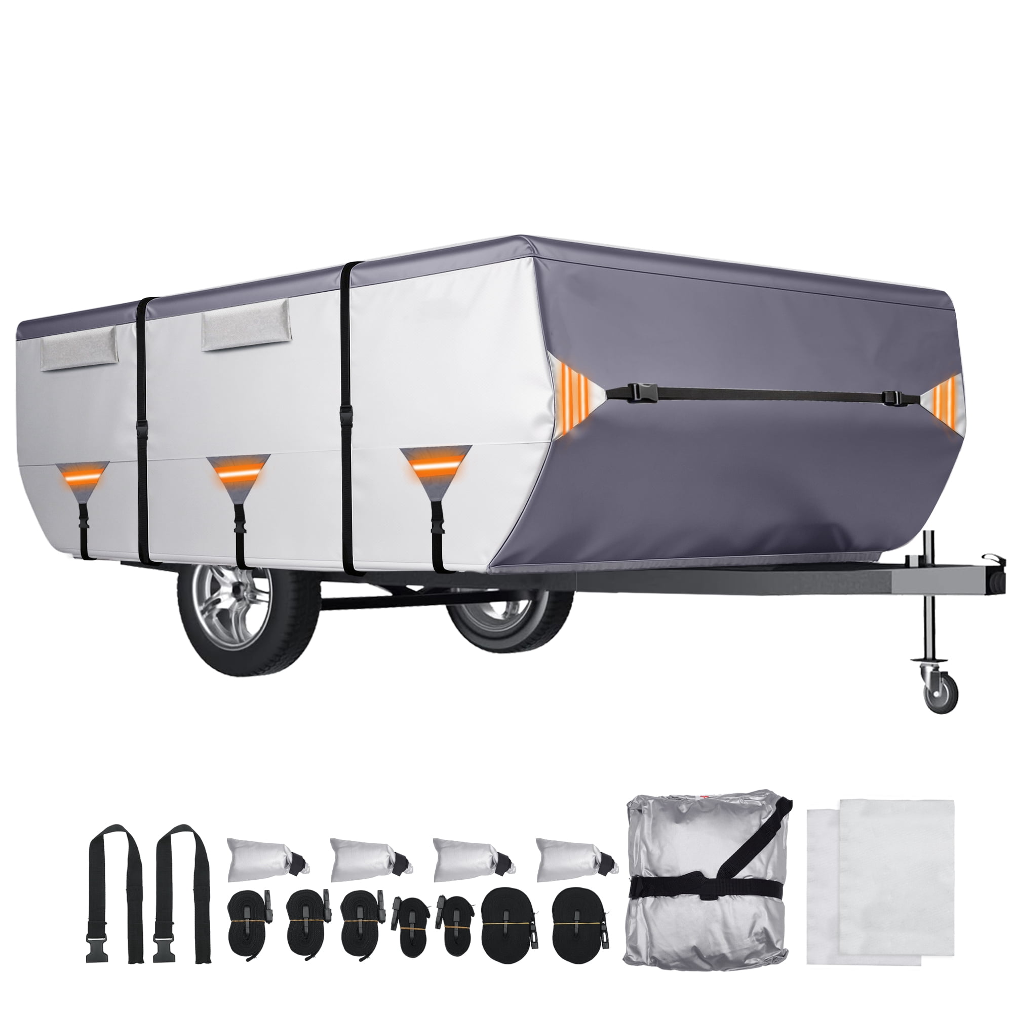 Unique Bargains Folding Camper Tent Travel Trailer RV Cover 14ft-16ft