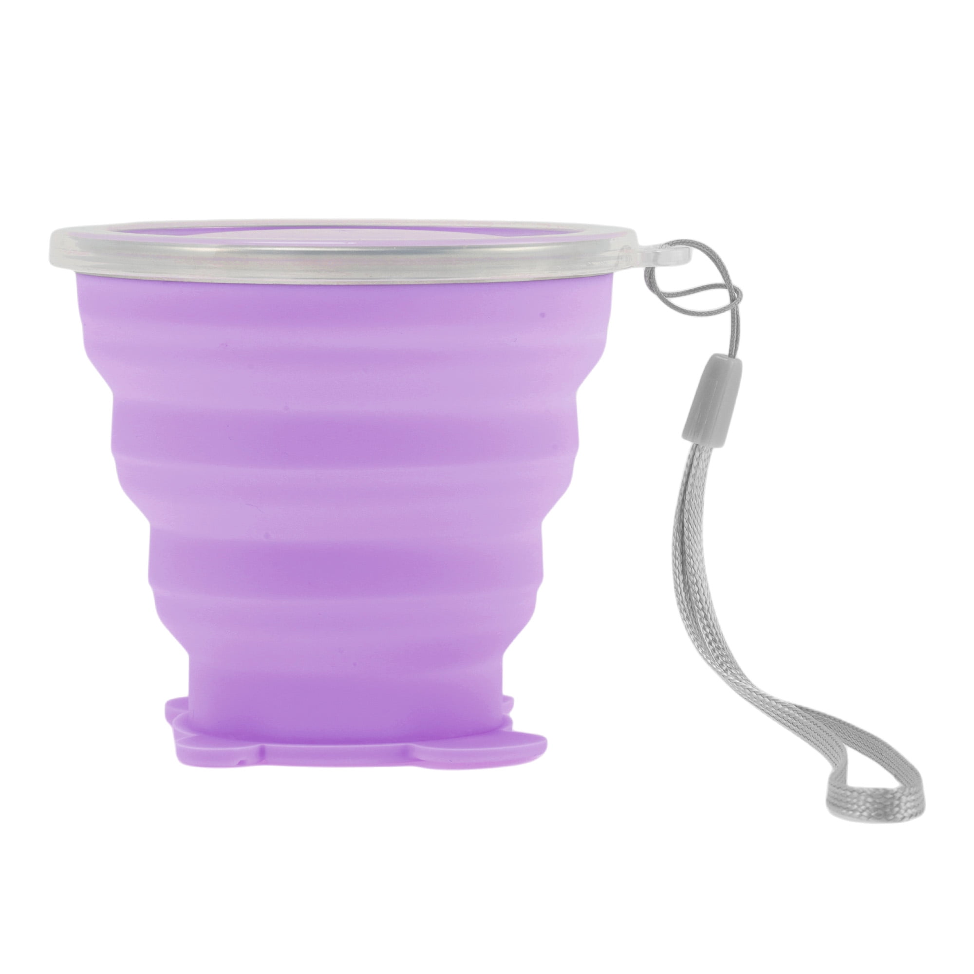 Unique Bargains Folding Cup Bears Design Collapsible Cups 1 Pc  Purple 270ml