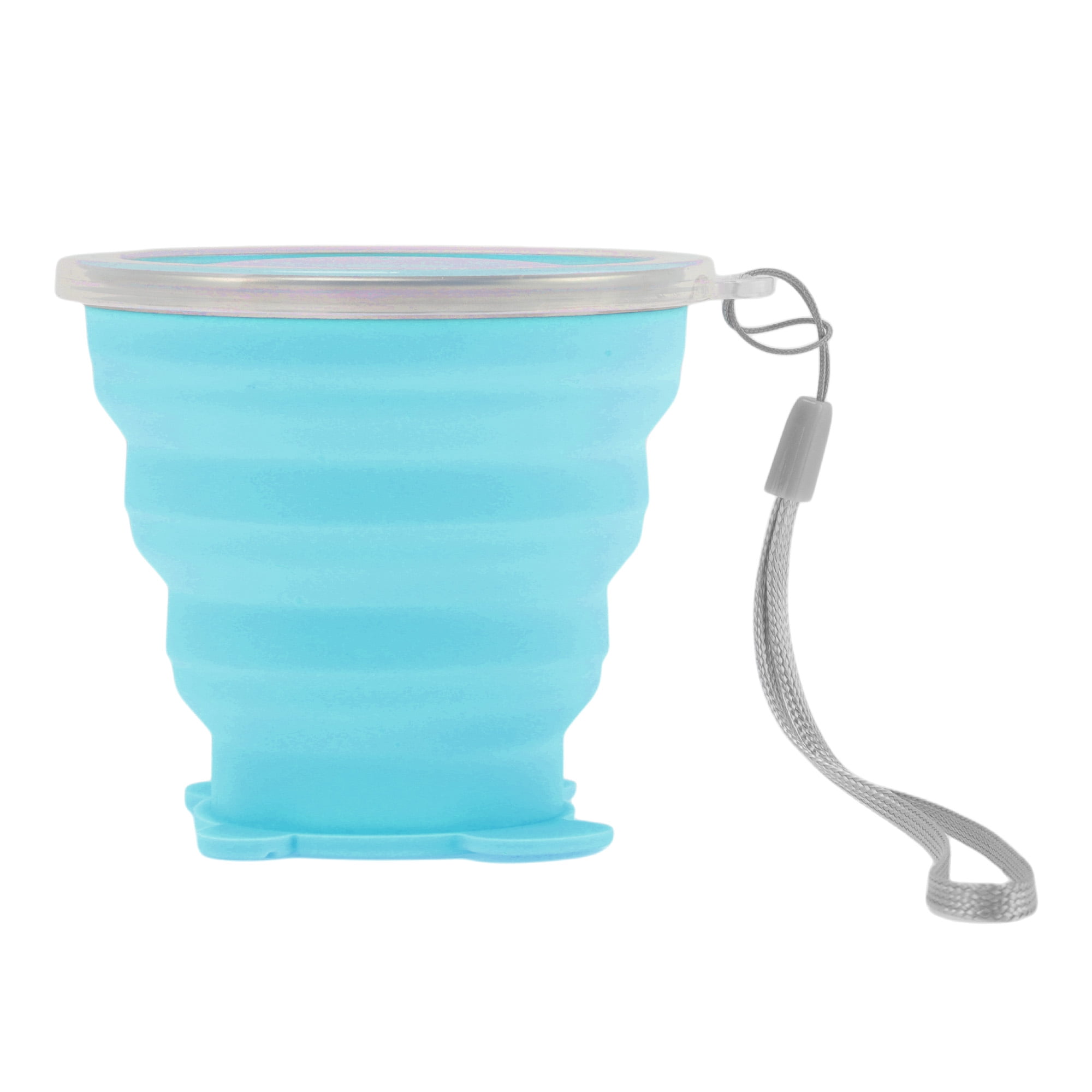 Unique Bargains Folding Cup Bears Design Collapsible Cups 1 Pc  Sky Blue 270ml