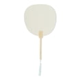 thumbnail image 1 of Unique Bargains Folding Fan 1 Pcs Light Gray, White Long Handle Round Paper, 1 of 5