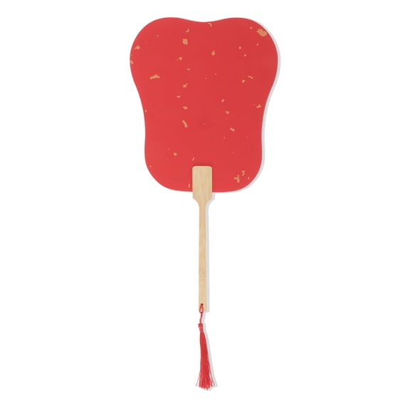 Unique Bargains Folding Fan Red Palm-Leaf