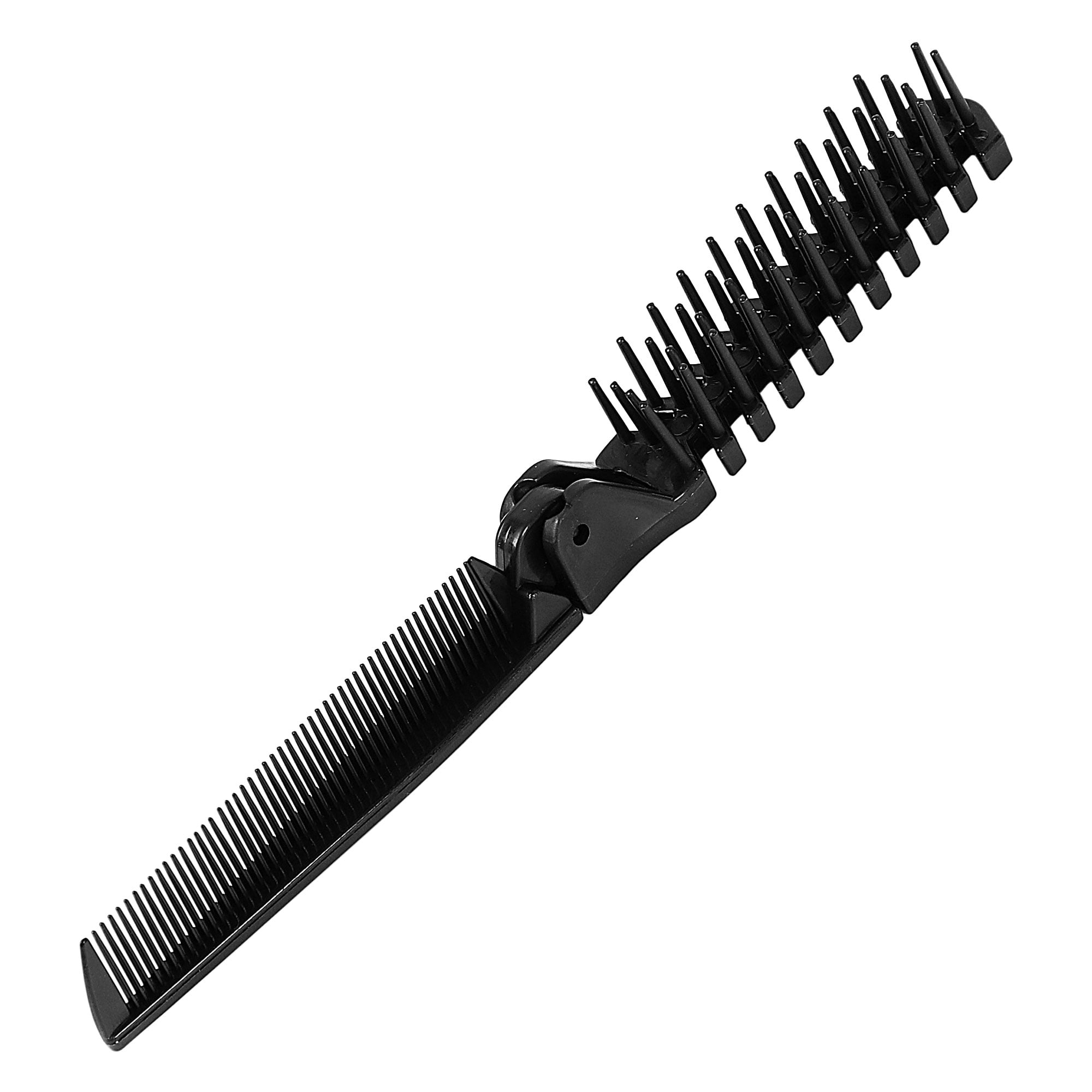 Unique Bargains Folding Hair Brush Travel Double Headed Anti-Static Comb for Women Men