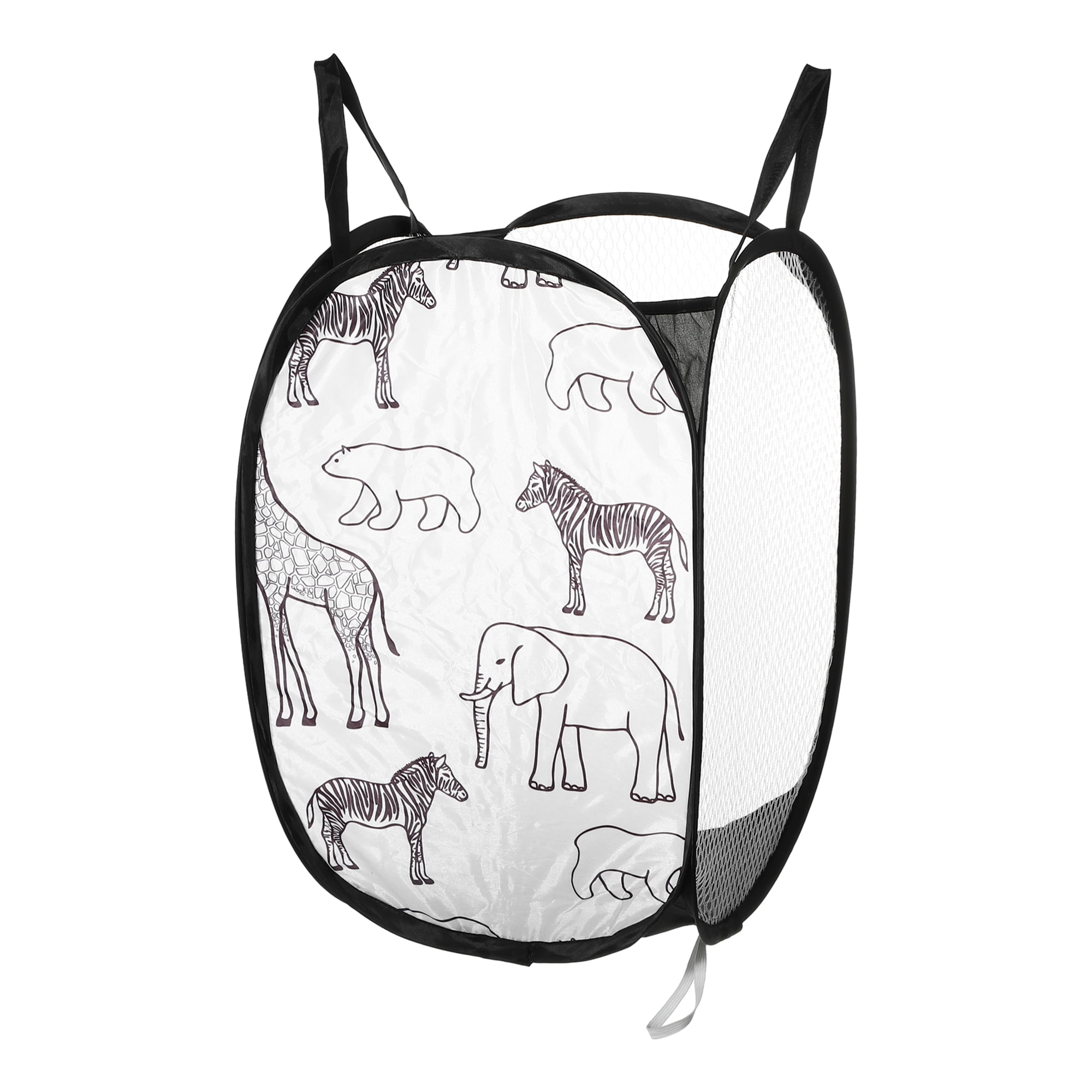 Unique Bargains Folding Laundry Basket Durable Hamper 1PC Black