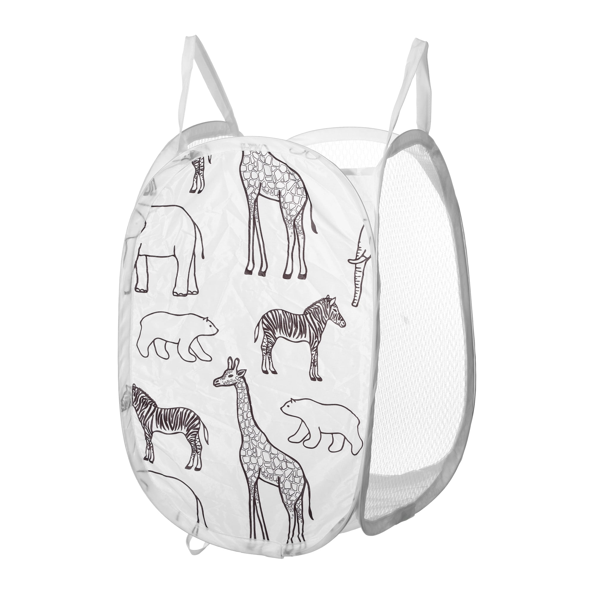 Unique Bargains Folding Laundry Basket Durable Hamper 1PC White