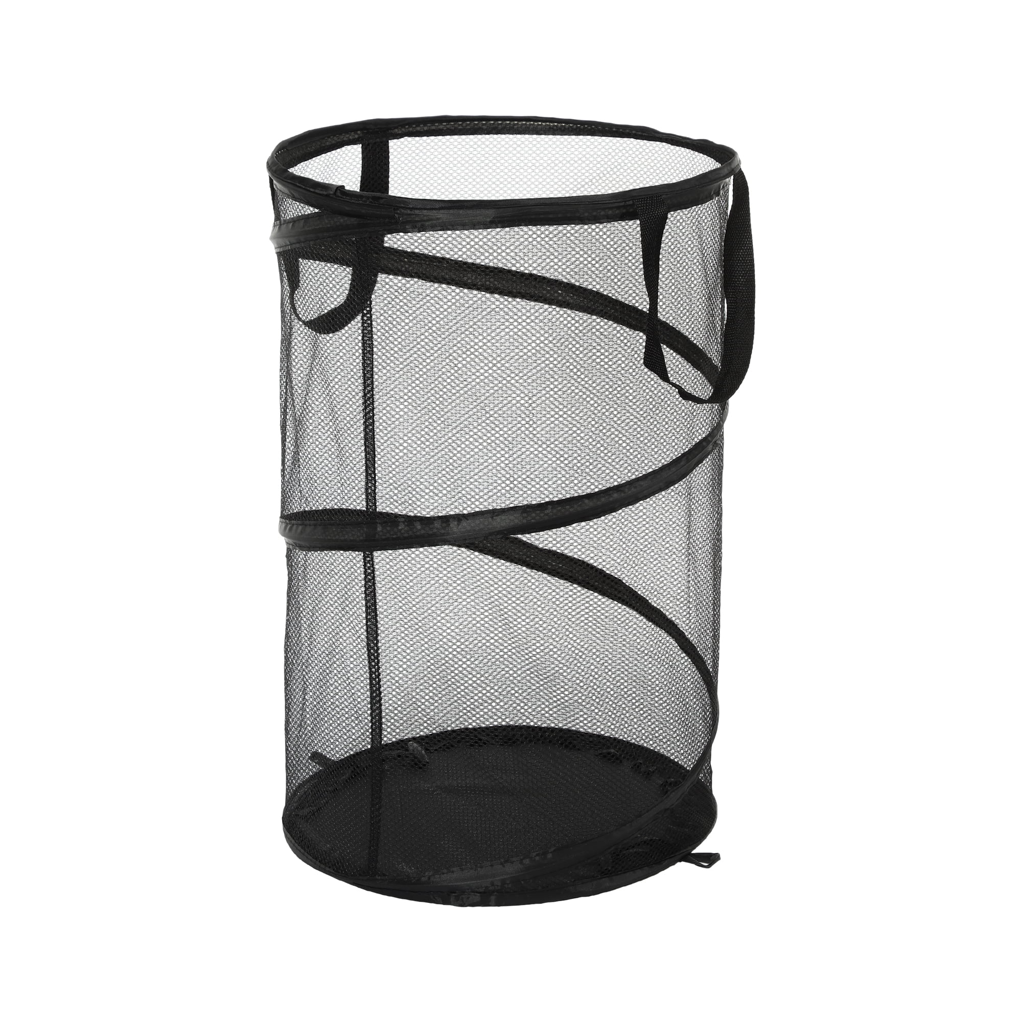 Unique Bargains Folding Laundry Basket for Bathroom 1 Pc Black-20L
