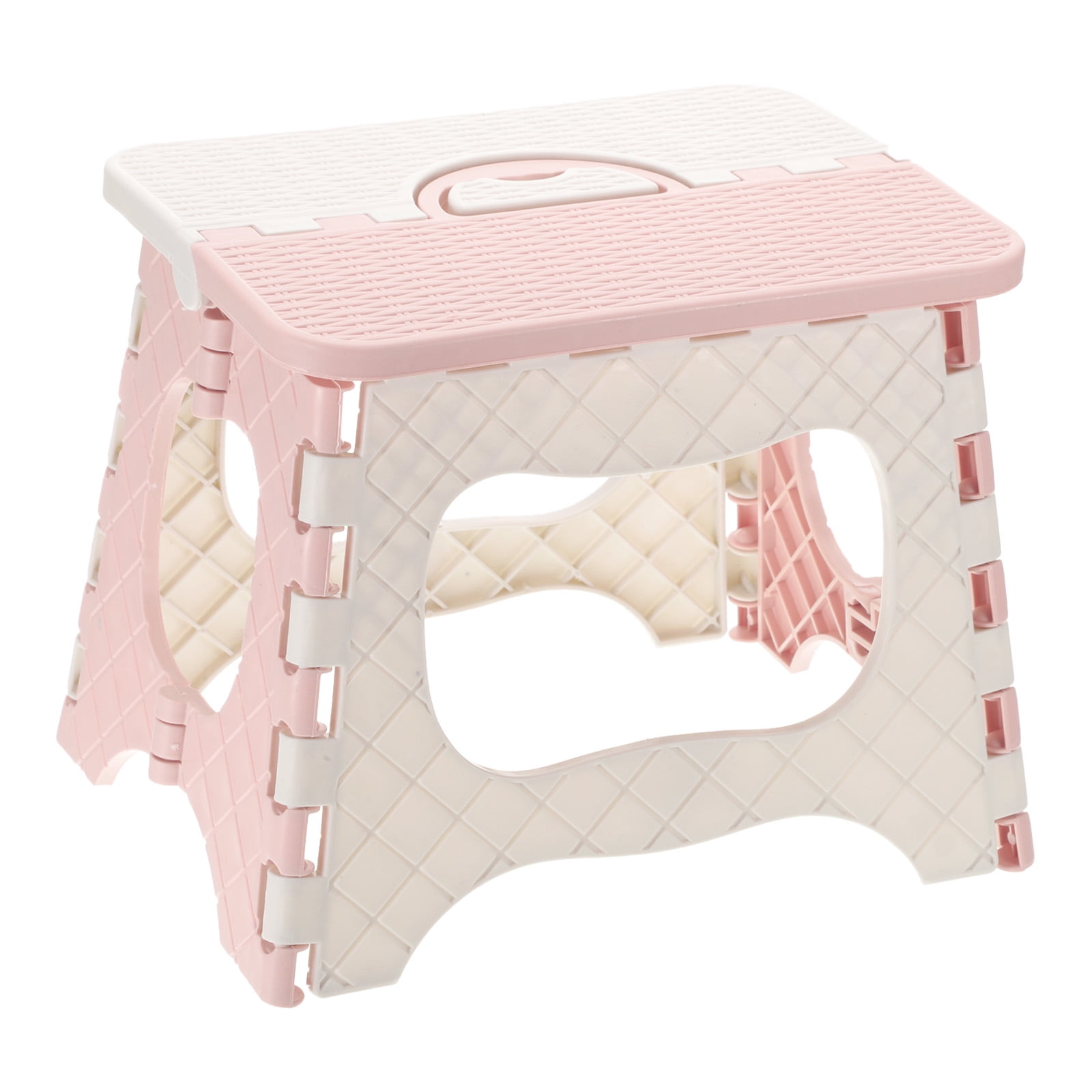 Unique Bargains Folding Step Stool Non-Slip Collapsible Step Stool Pink 165 lbs