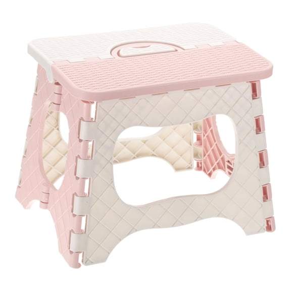 Unique Bargains Folding Step Stool Non-Slip Collapsible Step Stool Pink 165 lbs