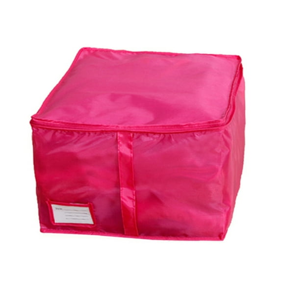 Unique Bargains Folding Zippered Clothes Coats Bed Sheets Quilt Duvet Storage Bag Holder Container Fuchsia