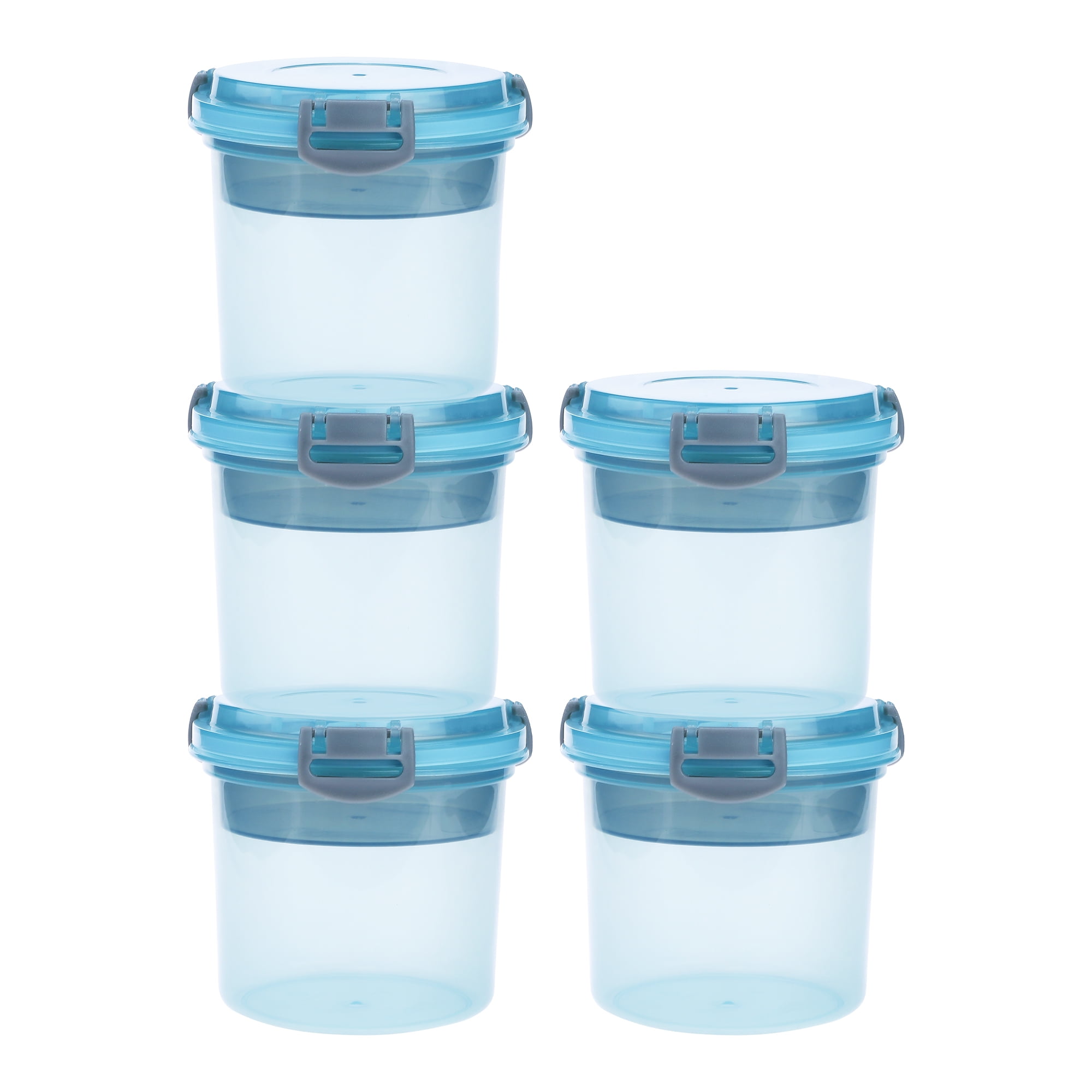 Unique Bargains Food Storage Containers Leakproof Reusable Lunch Box 5 Packs Blue