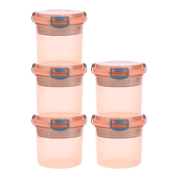 Unique Bargains Food Storage Containers Leakproof Reusable Lunch Box 5 Packs Orange