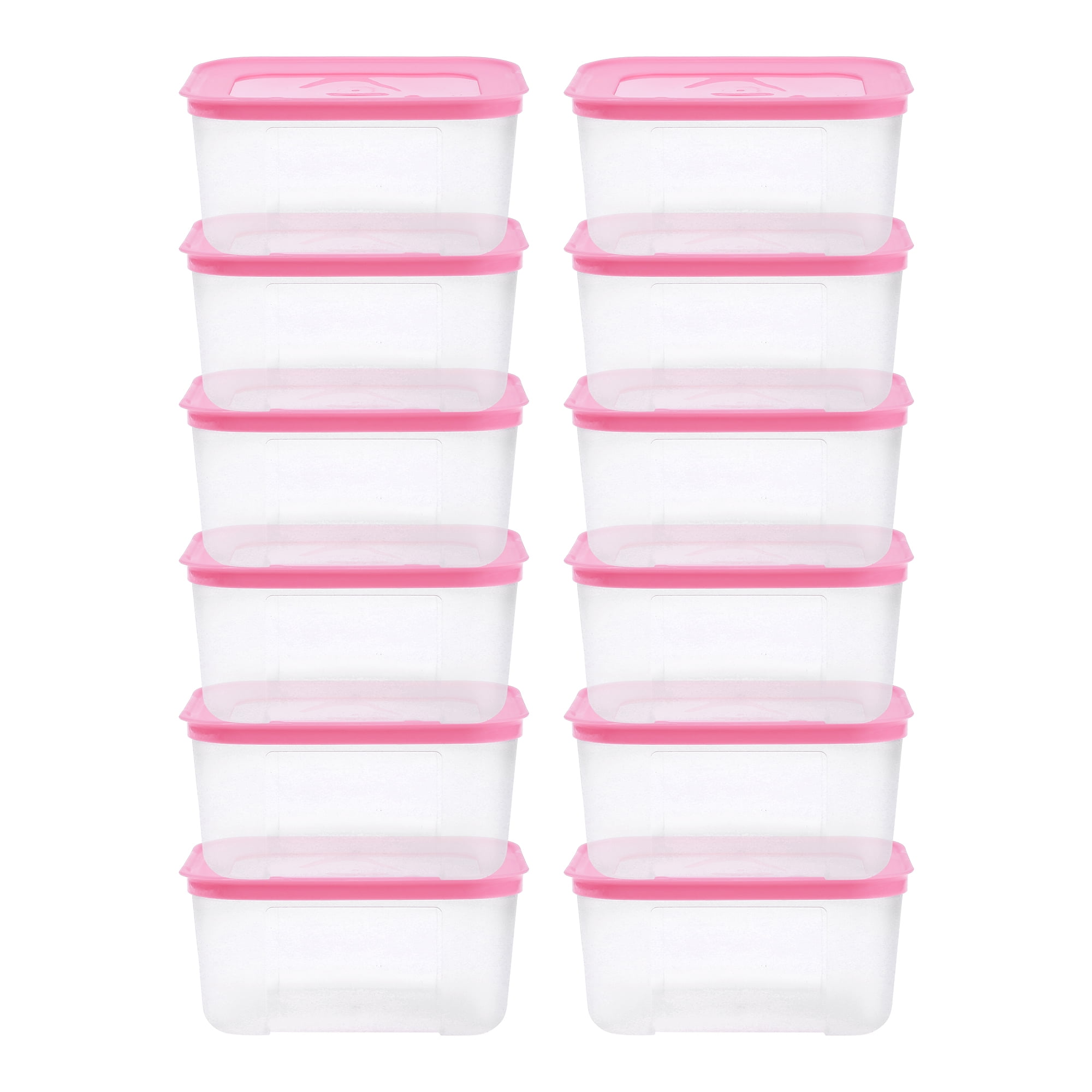 Unique Bargains Food Storage Containers Reusable Lunch Box 12 Packs Pink