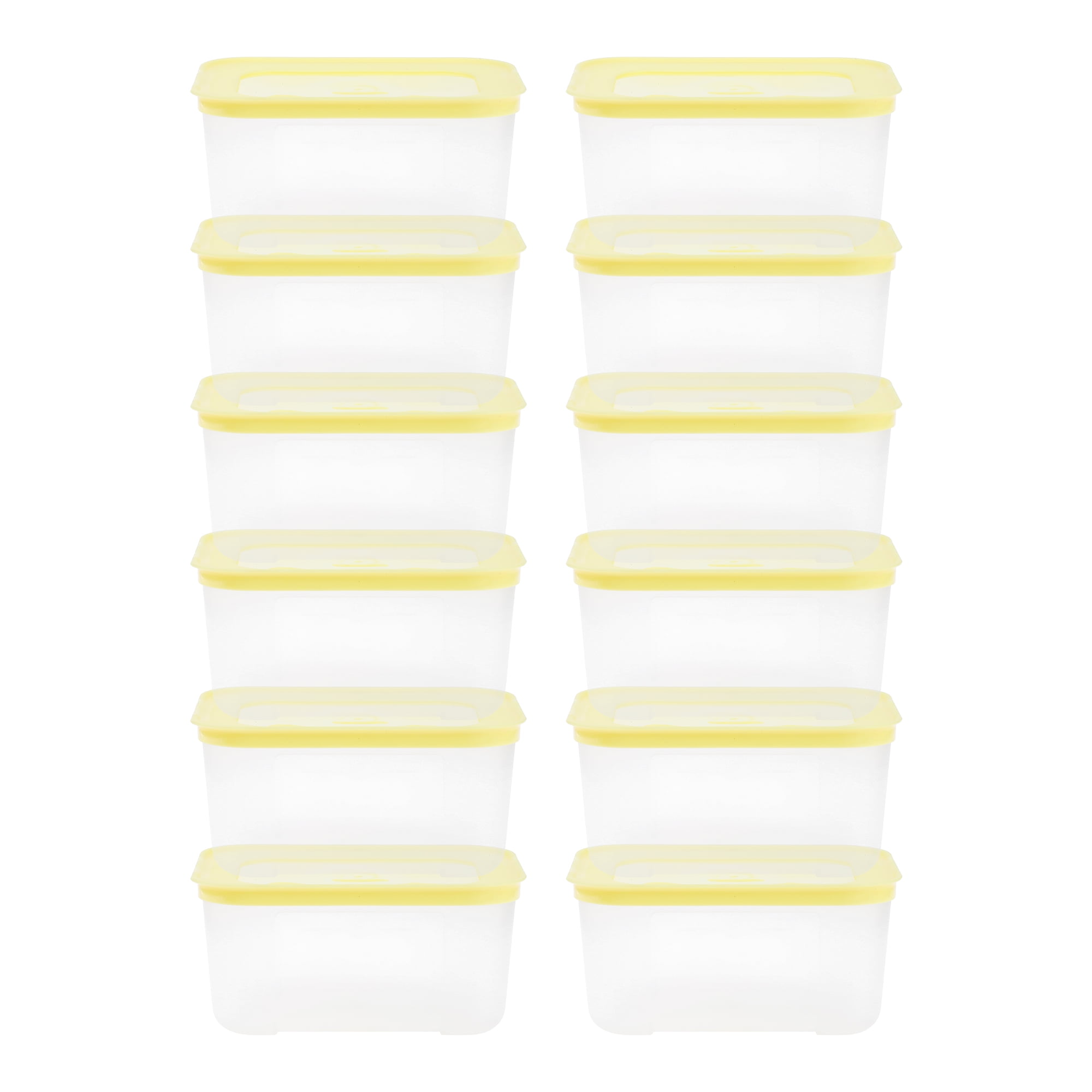 Unique Bargains Food Storage Containers Reusable Lunch Box 12 Packs Yellow