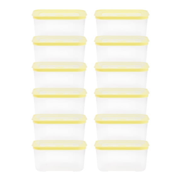 Unique Bargains Food Storage Containers Reusable Lunch Box 12 Packs Yellow