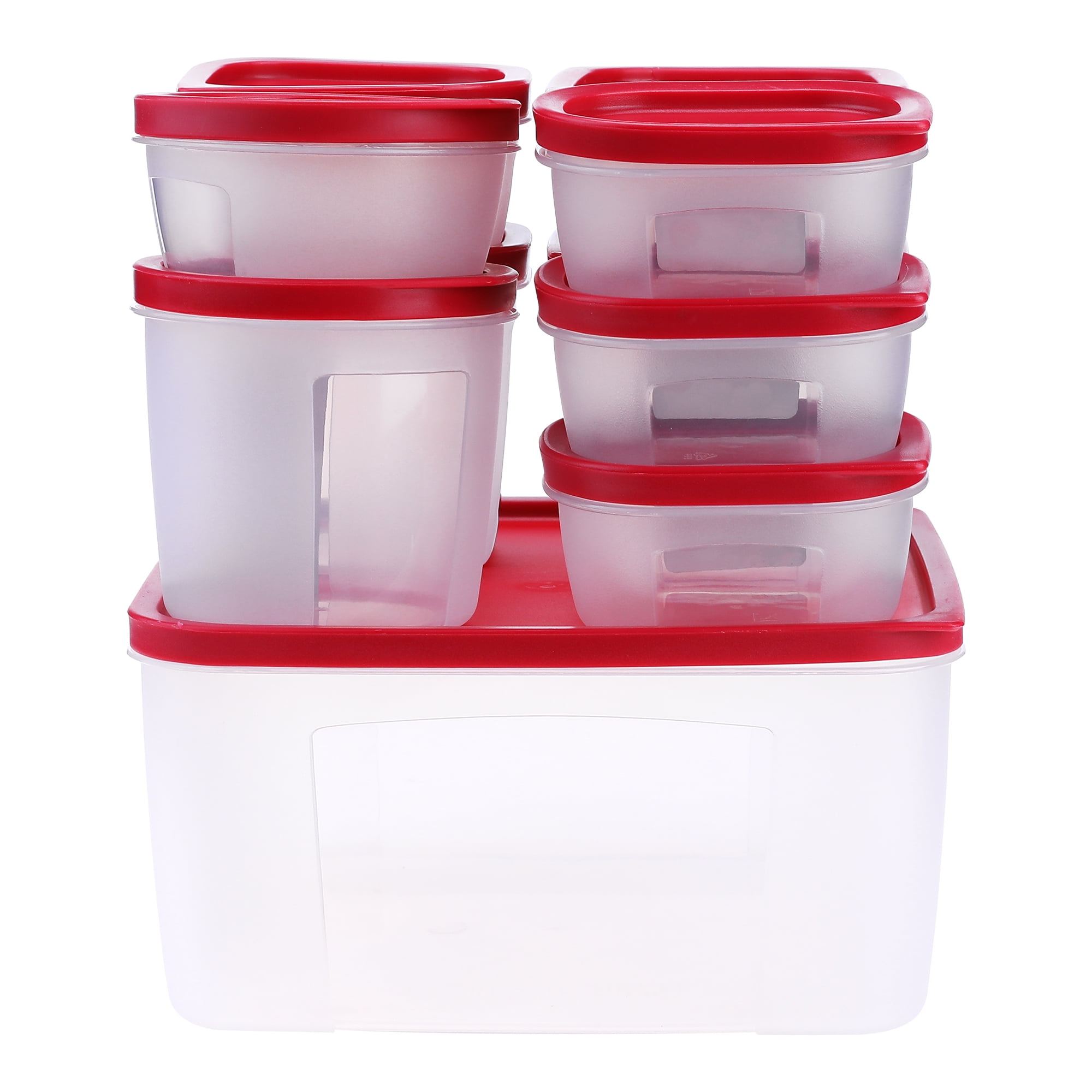 Unique Bargains Food Storage Containers Stackable Lunch Box 10 Packs Red