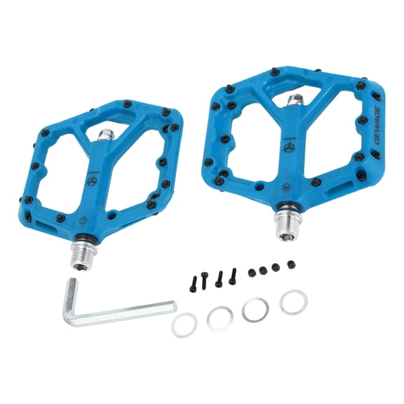 Unique Bargains Foot Peg Footrests Fit 9/16 Inch Axles Durable Rear Bicycle Pedal Nylon Metal Blue 1 Pair