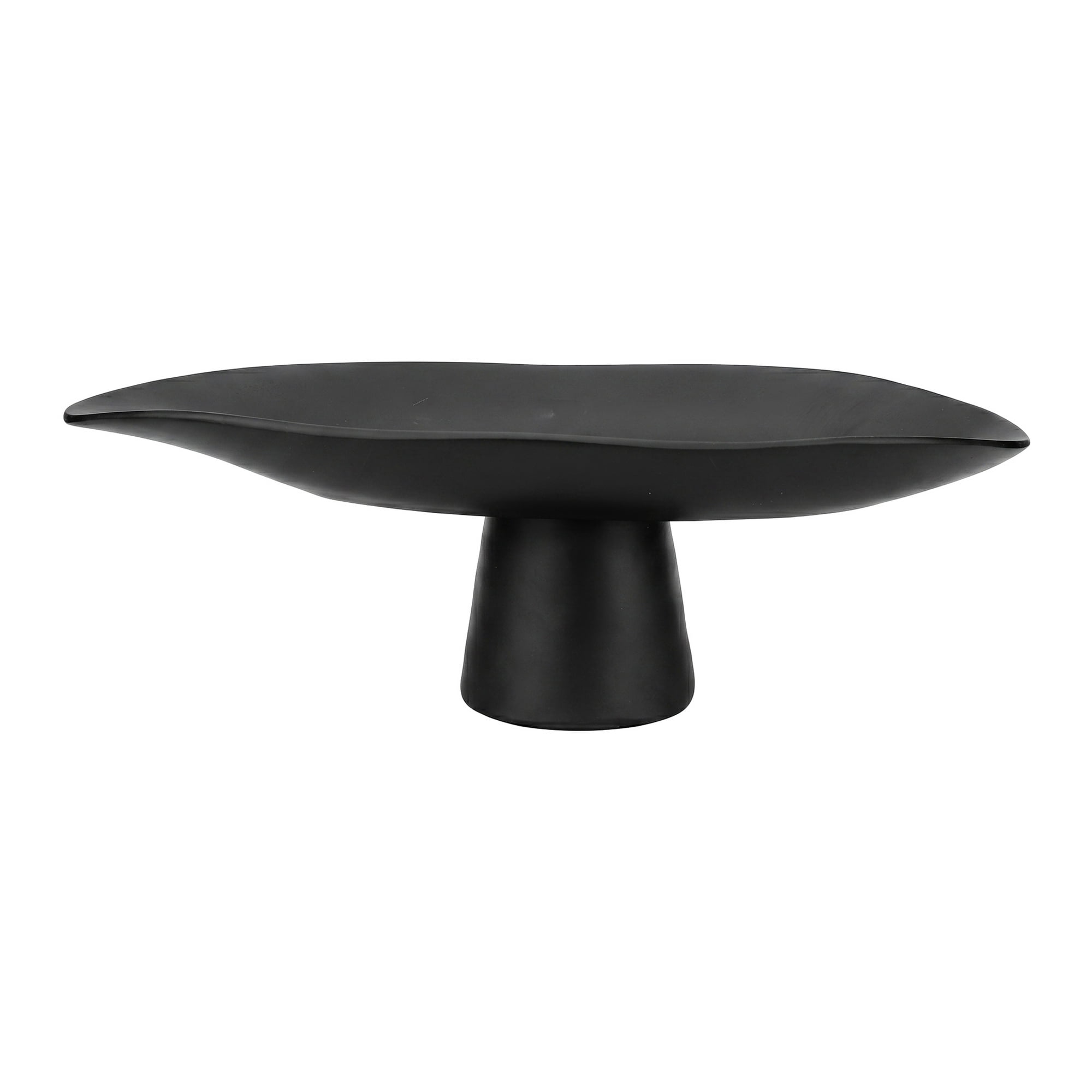 Unique Bargains Footed Decorative Pedestal Oblong Boat Shaped Bowl Black 12.2*5.1*3.9inch