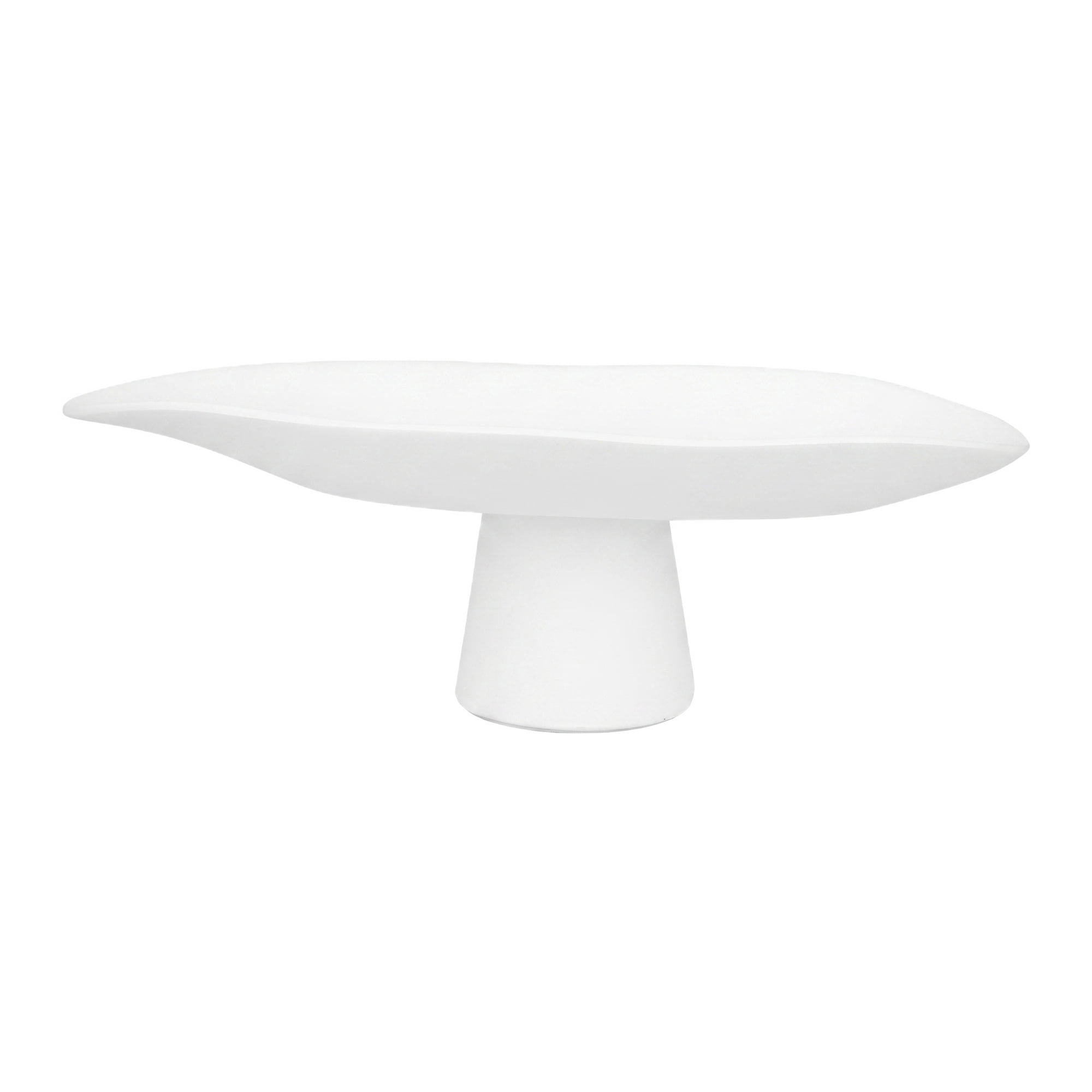 Unique Bargains Footed Decorative Pedestal Oblong Boat Shaped Bowl White 12.2*5.1*3.9inch