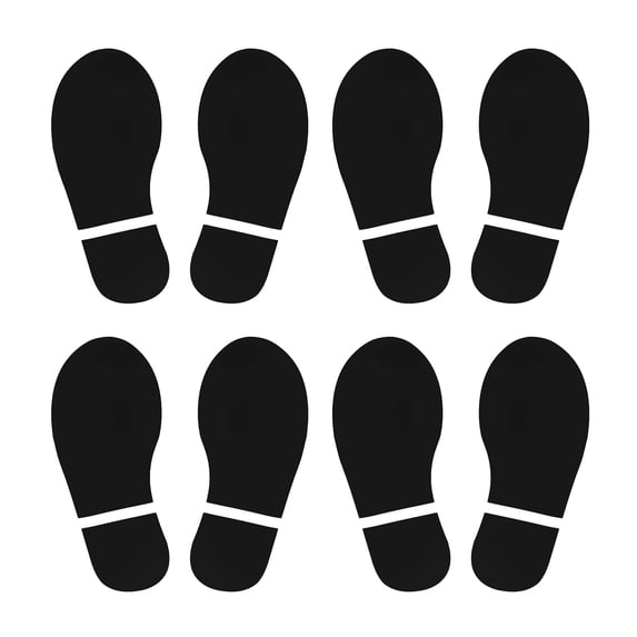 Unique Bargains Footprint Sticker Floor Decal Sign for Class Black 6x2.5"