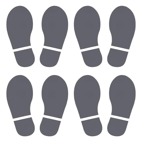 Unique Bargains Footprint Sticker Floor Decal Sign for Class Dark Gray 10x3.7"