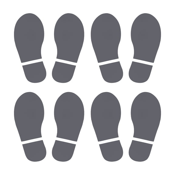 Unique Bargains Footprint Sticker Floor Decal Sign for Class Dark Gray 6x2.5"