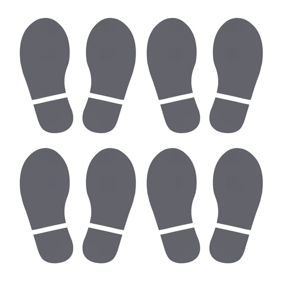 Unique Bargains Footprint Sticker Floor Decal Sign for Class Dark Gray 8x3.3"