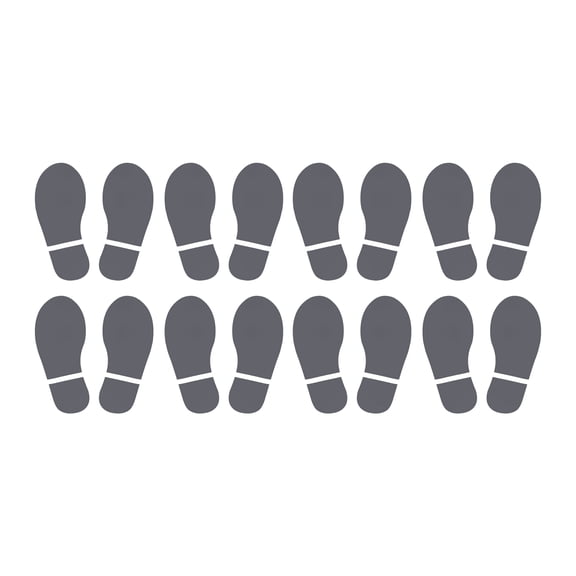 Unique Bargains Footprint Sticker Shoes Decal Sign for Class Decor Dark Gray 6x2.5"