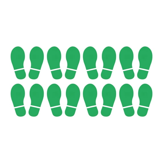 Unique Bargains Footprint Sticker Shoes Decal Sign for Class Decor Green 8x3.3"