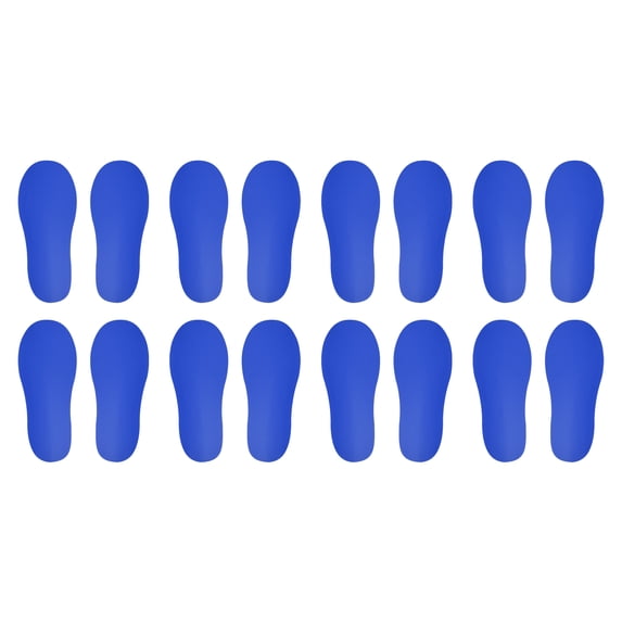Unique Bargains Footprint Sticker Shoes Floor Decal Sign Blue 8x3"