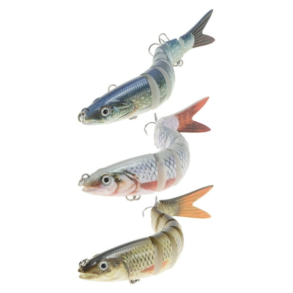 Unique Bargains Freshwater Lifelike Catfish Fishing Lures Realistic Segment Lifelike Fishing Lures 3D Eyes for Enhanced Attraction Blue 3 Pcs