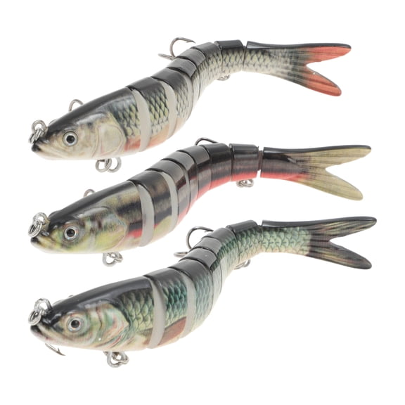 Unique Bargains Freshwater Lifelike Catfish Fishing Lures Realistic Segment Lifelike Fishing Lures 3D Eyes for Enhanced Attraction Dark Blue 3 Pcs