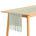 thumbnail image 1 of Unique Bargains Fringe Table Runner Hollow Out Table Flags for Daily Decoration Green 13"x72", 1 of 5