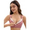 thumbnail image 1 of Unique Bargains Front Closure Full Coverage Wirefree Bras S Dusty Pink, 1 of 6