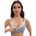 thumbnail image 1 of Unique Bargains Front Closure Full Coverage Wirefree Bras S Light Grey, 1 of 6