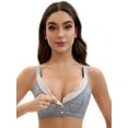 thumbnail image 1 of Unique Bargains Front Closure Full Coverage Wirefree Bras XXL Light Grey, 1 of 6