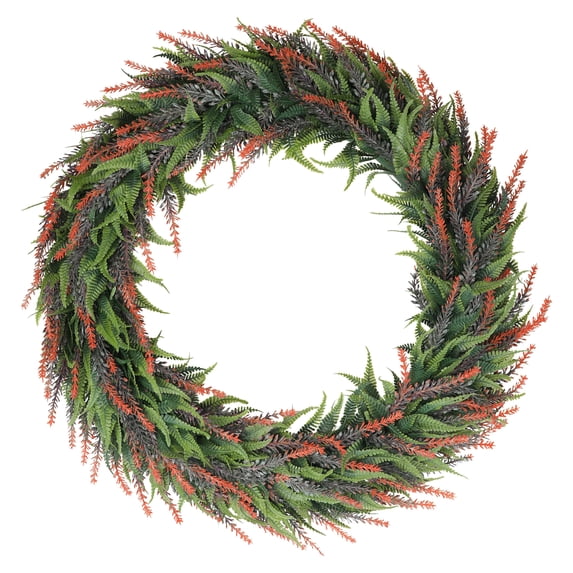 Unique Bargains Front Door Artificial Wreaths Year Round Wreath Hanging Garland Orange