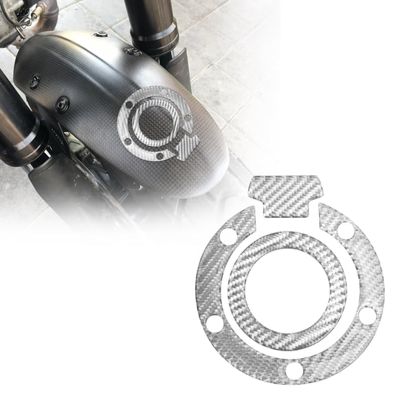 Unique Bargains Front Fender Arrow Sticker Decoration Motorcycle Warning Reflective Tape Waterproof Genuine Carbon Fiber Material Silver Tone 1set 10.4cmx10.4cm