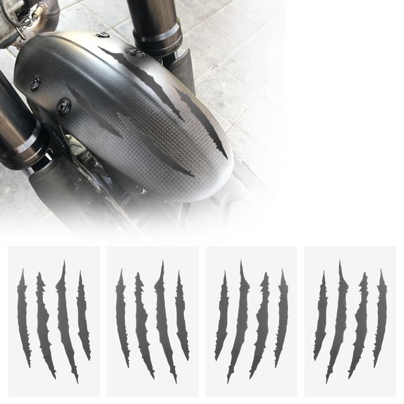 Unique Bargains Front Fender Arrow Sticker Decoration Motorcycle Warning Reflective Tape Waterproof PET Material Gray 4 Pcs Motorcycle Fenders 14 cm x 8 cm