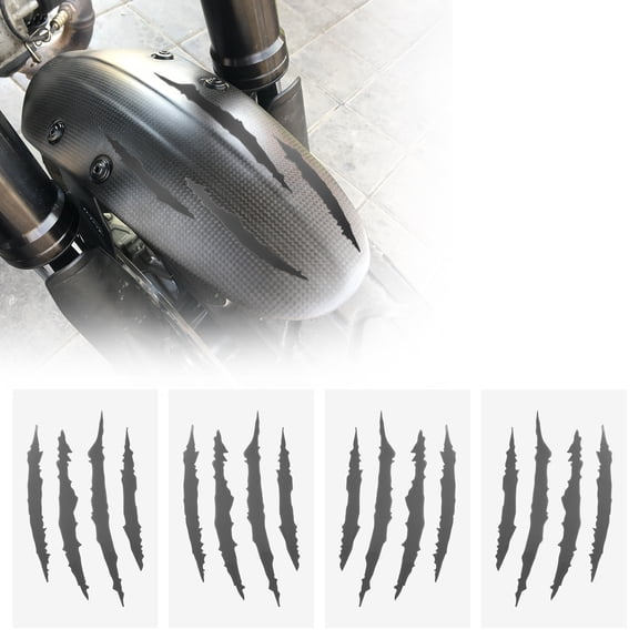 Unique Bargains Front Fender Arrow Sticker Decoration Motorcycle Warning Reflective Tape Waterproof PET Material Gray 4 Pcs Motorcycle Fenders 14 cm x 8 cm