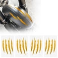 thumbnail image 1 of Unique Bargains Front Fender Arrow Sticker Decoration Motorcycle Warning Reflective Tape Waterproof PET Material Reflective Yellow 4 Pcs Motorcycle Fenders 14cm x 8cm, 1 of 6