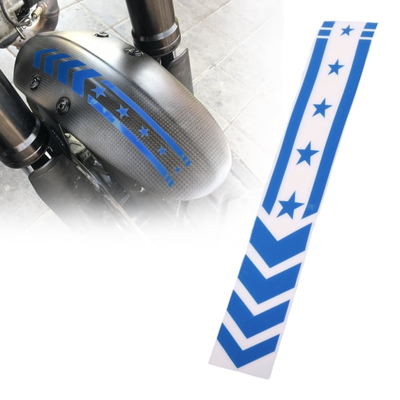 Unique Bargains Front Fender Arrow Sticker Decoration Motorcycle Warning Reflective Tape Waterproof Pet Reflective Material Blue 1 Pcs 34 cm x 5.5 cm