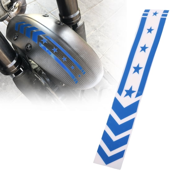 Unique Bargains Front Fender Arrow Sticker Decoration Motorcycle Warning Reflective Tape Waterproof Pet Reflective Material Blue 1 Pcs 34 cm x 5.5 cm