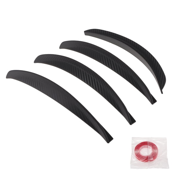 Unique Bargains Front Left Front Right Rear Left Rear Right Fender Flares 4 Pcs Carbon Fiber Color-25cm Wheel Arch Protection Strips Rubber Wheel Arch Trim Strips
