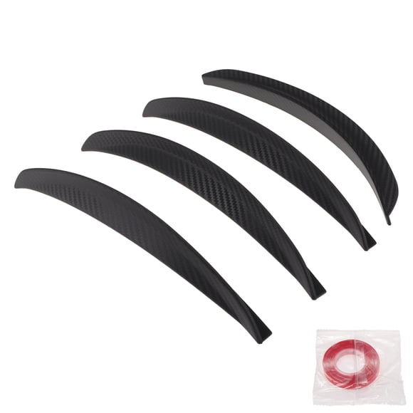 Unique Bargains Front Left Front Right Rear Left Rear Right Fender Flares 4 Pcs Carbon Fiber Color-25cm Wheel Arch Protection Strips Rubber Wheel Arch Trim Strips
