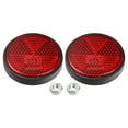 thumbnail image 1 of Unique Bargains Front Lower Fork Reflector Sticker Rear Saddlebag Reflective Cover Kit Round Red with Screw 2 Pcs, 1 of 7