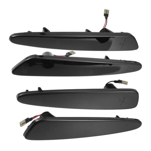 Unique Bargains Front Rear LED Side Marker Light 10440721 for Chevy Corvette C6 Black Lens Amber Red LED Light 2 Pair