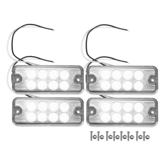 Unique Bargains Front Rear Side Marker Light 8 LED 3.94" for Truck Trailer Van Caravan Lorry Car Bus White (Set of 4)
