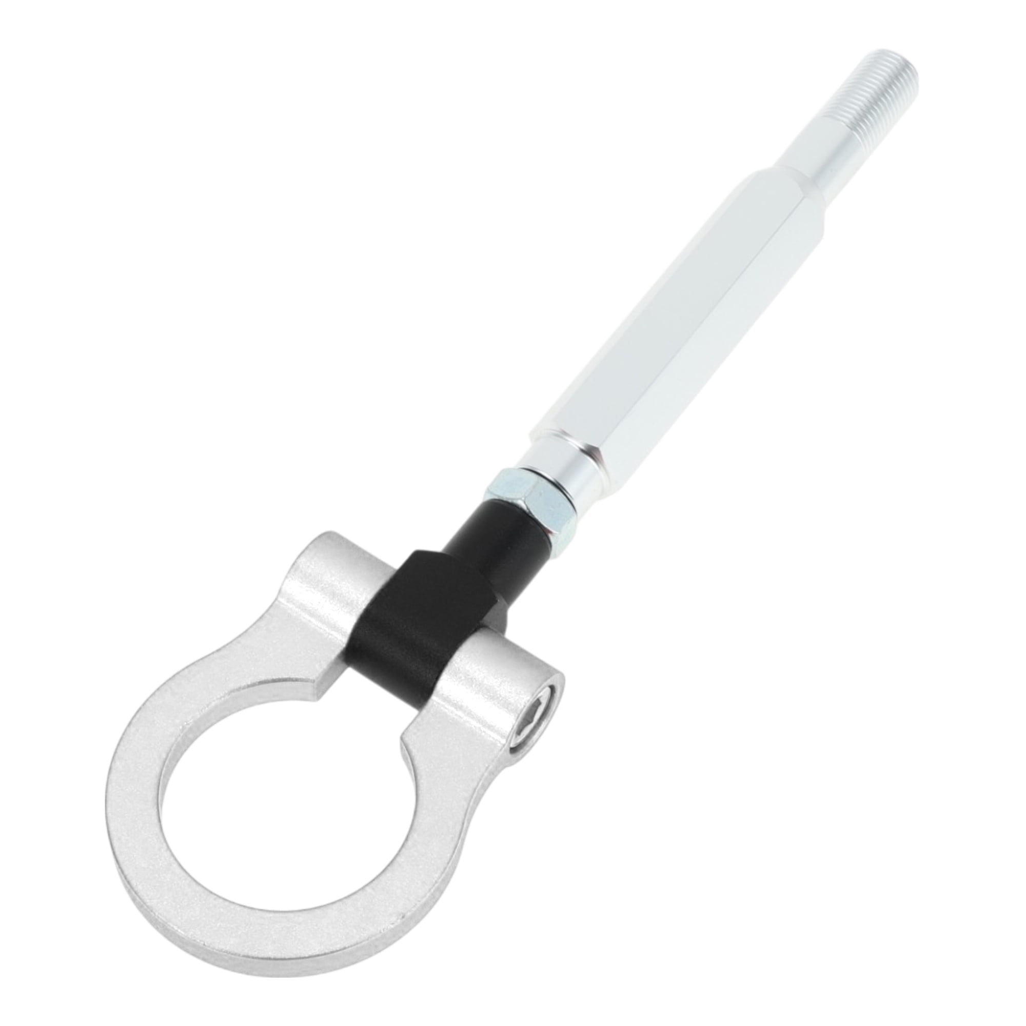 Unique Bargains Front/Rear Trailer Ring Eye Towing Hook, Bumper Screw-on Tow Hook for Subaru Impreza Folding Racing Trailer Hook Aluminum Alloy Silver Tone